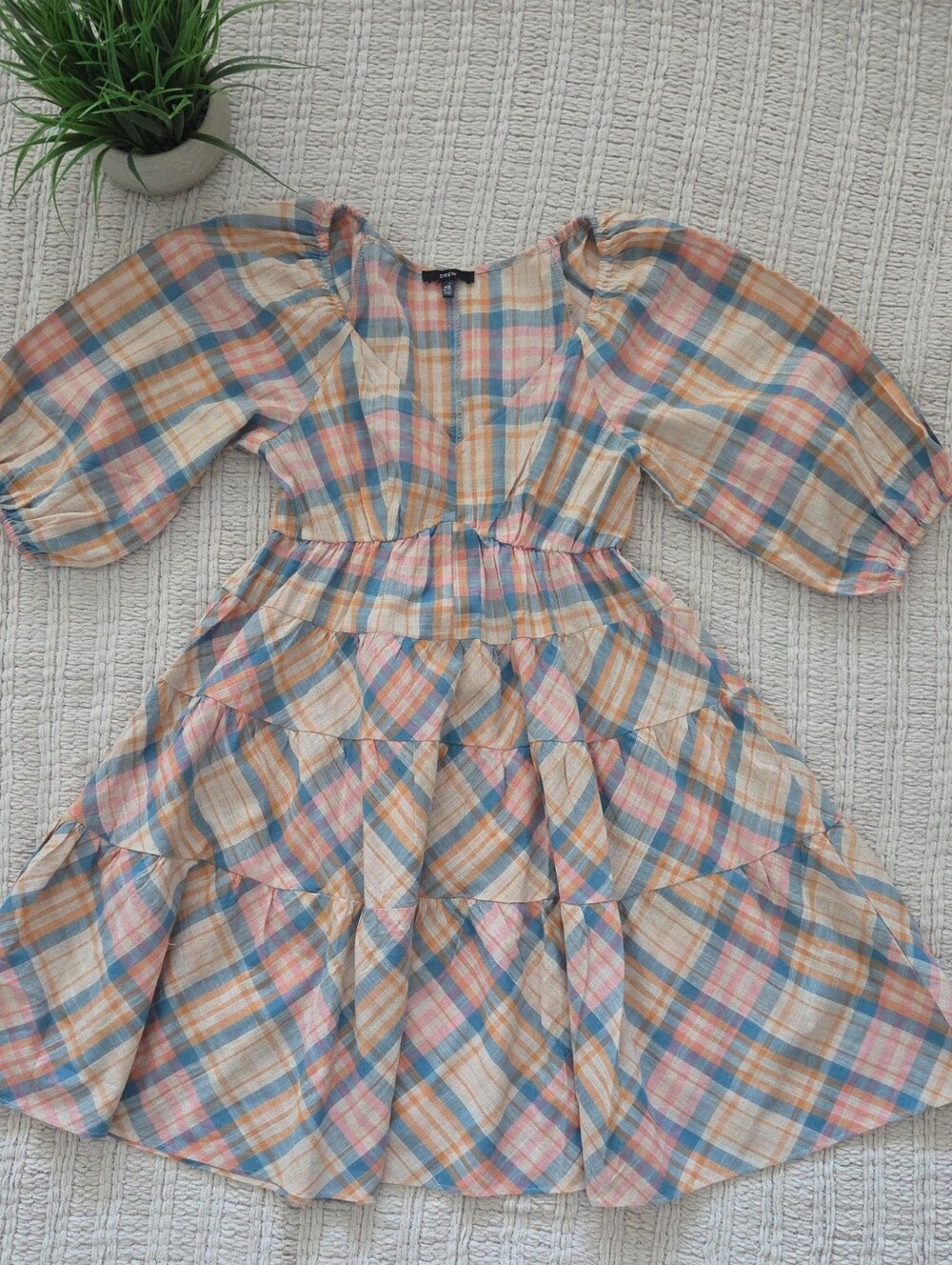 DREW By Anthropologie Plaid Midi Dress